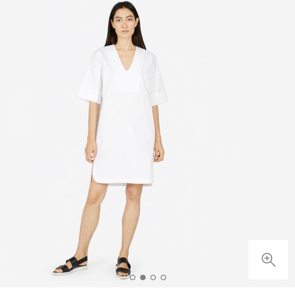 Everlane V neck white dress - cotton